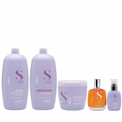 Imagem do produto Kit Alfaparf Semi Di Lino Smooth - Shampoo & Condicionador 1 Litro + Máscara 500ml + Óleo 100ml + Cream Leave-In 125ml