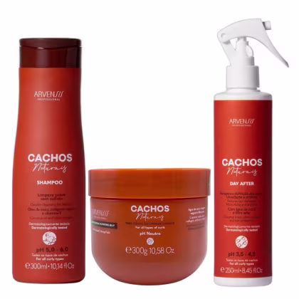 Imagem do produto Kit Arvensis Professional Cachos Naturais - Shampoo 300ml + Day After 250ml + Geleia Alta Fixação 300g