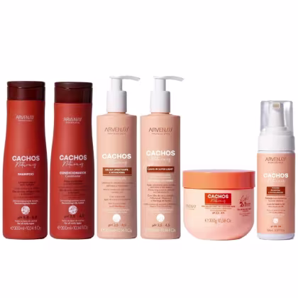 Imagem do produto Kit Arvensis Cachos Naturais Light - Shampoo & Condicionador + Geleia & Leave-In 300ml & 2x1 300g & Mousse 150ml