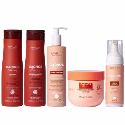Imagem do produto Kit Arvensis Cachos Naturais Light - Shampoo & Condicionador + Leave-In 300ml & Máscara 2x1 300g & Mousse 150ml