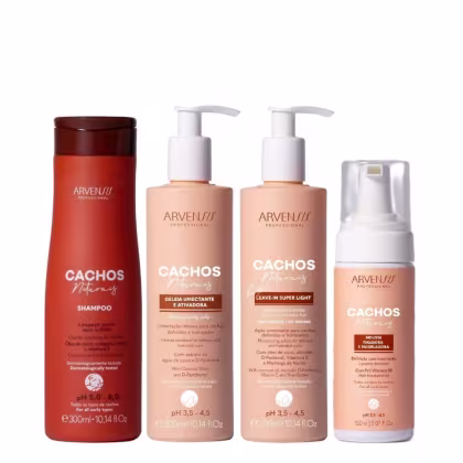 Imagem do produto Kit Arvensis Cachos Naturais Light - Shampoo + Geleia & Leave-In 300ml & Mousse 150ml