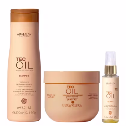 Imagem do produto Kit Arvensis Cosméticos Naturais Tec Oil -Shampoo 300ml + Máscara 300g + Óleo 60ml