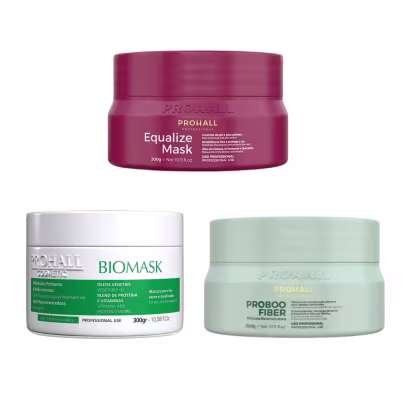 Imagem do produto Kit 3 Máscaras 300g – Biomask, Equalize e Proboo Fiber