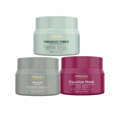 Imagem do produto Kit 3 Máscaras 500g – Biomask, Equalize e Proboo Fiber