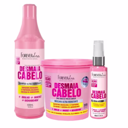 Imagem do produto Kit Forever Liss Professional Desmaia Cabelo - Shampoo 500ml, Máscara 350g e Sérum