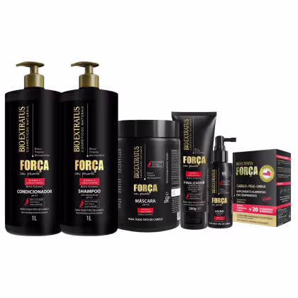 Imagem do produto Kit Força Com Pimenta (1L) Shampoo, Condicionador Máscara Finalizador Loção Suplemento