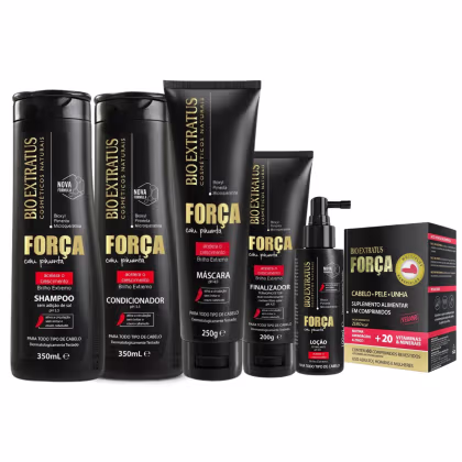 Imagem do produto Kit Força Com Pimenta (350ml) Shampoo, Condicionador Máscara Finalizador Loção Suplemento