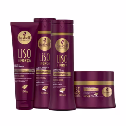 Imagem do produto Kit Haskell Liso Com Força Sh Cond Másc Leav 300ml 4 Itens