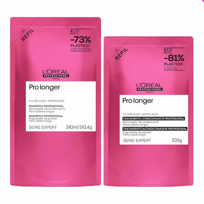 Imagem do produto Kit L'oréal Professionel Pro Longer Refil Shampoo 240ml + Refil Máscara 200g