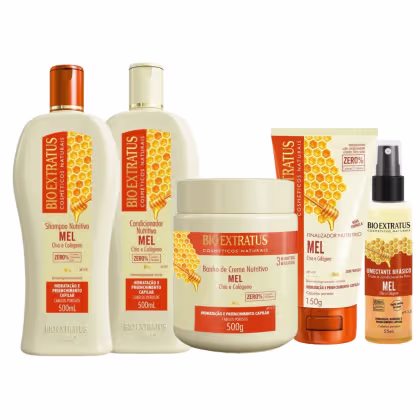 Imagem do produto Kit Mel Shampoo, Condicionador e Banho de Creme 500 Finalizador 150 e Umectante
