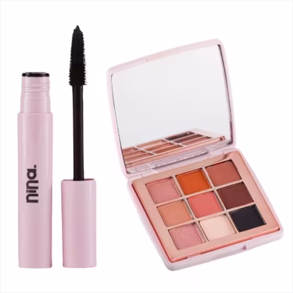 Imagem do produto Kit Nina Makeup Máscara de Cílios+Paleta de Sombras Sunset