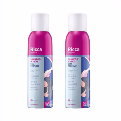 Imagem do produto Kit Ricca Shampoo A Seco Sem Perfume 150ml 2 Unidades