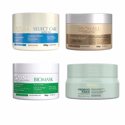 Imagem do produto Kit 4 Máscaras 300g – Biomask, Extreme Repair, Proboo Fiber e Select Care