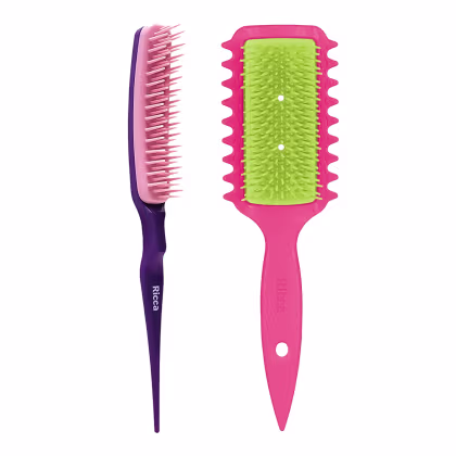 Imagem do produto Kit Ricca Escova Fitagem + Escova Flex Fita Curls Rosa