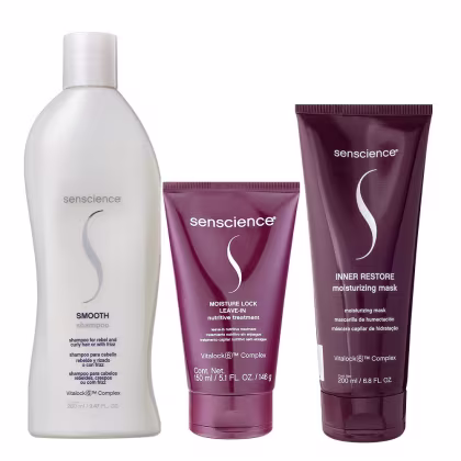 Imagem do produto Kit Senscience Smooth - Shampoo 280ml + Moisture Lock Leave-In 150ml + Inner Restore Deep 200ml