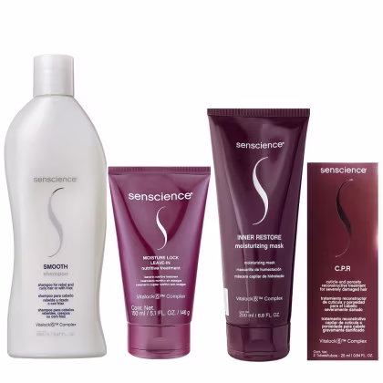 Imagem do produto Kit Senscience Smooth - Shampoo 280ml + Moisture Lock Leave-In 150ml + Inner Restore Deep 200ml + CPR (2x25)