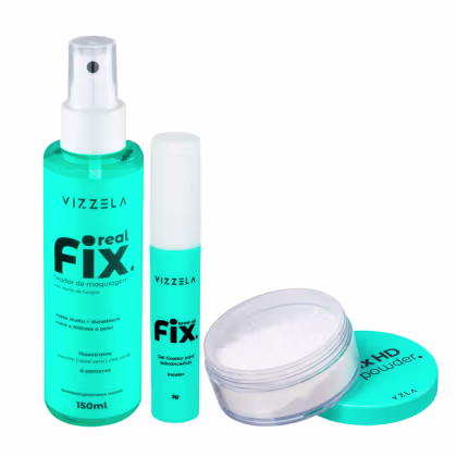 Imagem do produto Kit Vizzela Real Fix 150ml + Brow Up Fix 3g + Pó Fix HD 15g