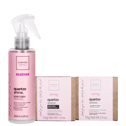 Imagem do produto Kit Cadiveu Essentials Quartzo Shine Ritual em Barra Máximo Liso (3 Produtos)