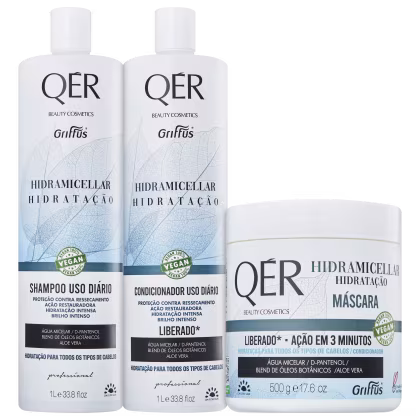 Imagem do produto Kit Griffus QÉR Beauty Cosmetics Hidramicellar Home Care Trio (3 Produtos)
