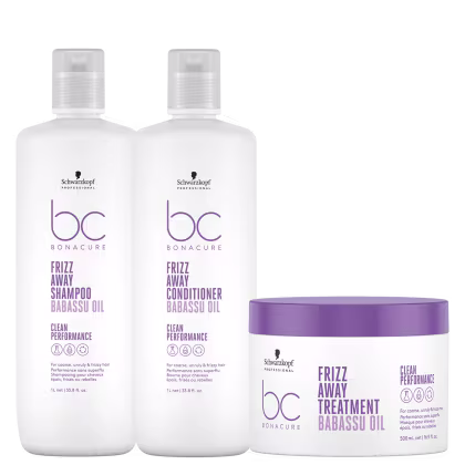 Imagem do produto Kit Schwarzkopf Professional BC Bonacure Clean Performance Frizz Away Triple Treatment (3 Produtos)