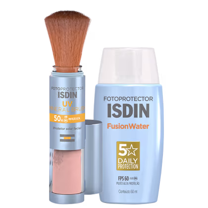 Imagem do produto Kit ISDIN Fotoprotector Fusion Water 5 Stars + UV Brush Mineral (2 Produtos)