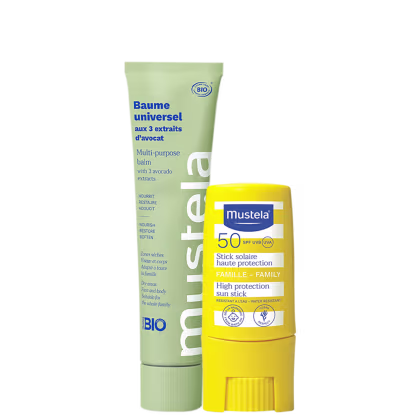 Imagem do produto Kit Mustela Bálsamo Hidratante + Protetor Solar Stick (2 Produtos)