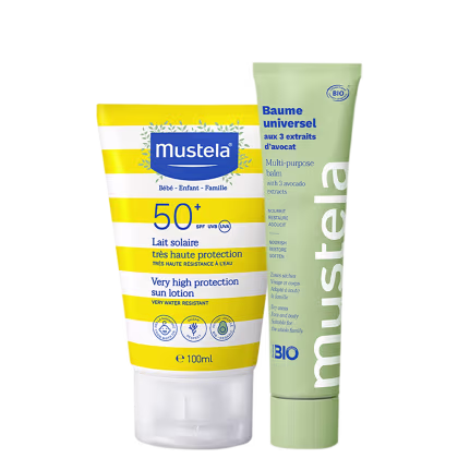 Imagem do produto Kit Mustela Bálsamo Hidratante + Protetor Solar (2 Produtos)