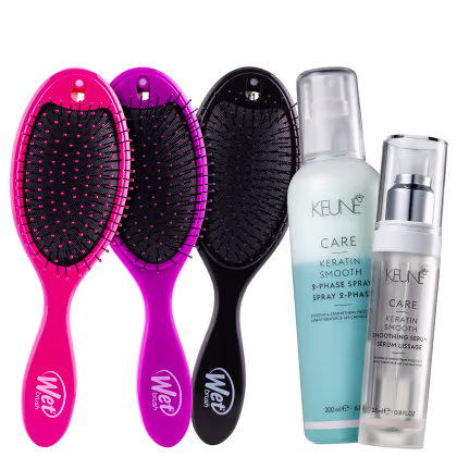 Imagem do produto Kit Beleza na Web Keune Care Keratin Smooth e Wet Brush 2-In-1 (5 Produtos)