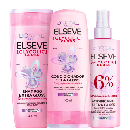 Imagem do produto Kit Elseve L’Oréal Paris Glycolic Gloss (3 Produtos)