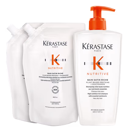 Imagem do produto Kit Kérastase Nutritive Bain Satin Riche Trio Refil (3 Produtos)