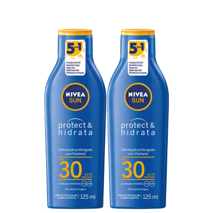 Kit NIVEA Sun com 2 Unidades de Protetores Solares Protect & Hidrata FPS30 de 125ml cada