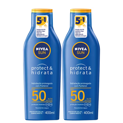 Kit NIVEA Sun com 2 Unidades de Protetores Solares Protect & Hidrata FPS50 de 400ml cada