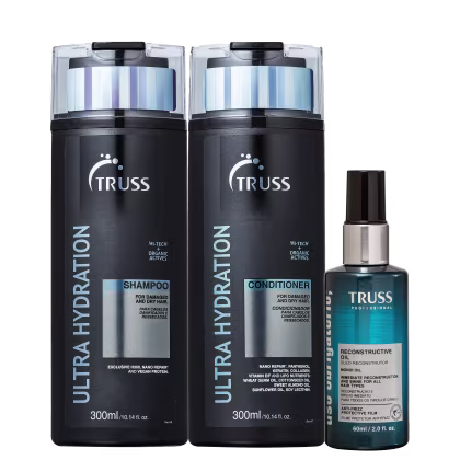 Kit TRUSS Ultra Hydration + Uso Obrigatório Oil Trio, 3 produtos.