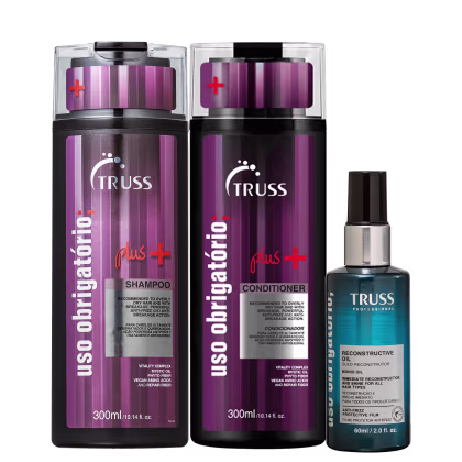 Kit TRUSS Uso Obrigatório Plus + Uso Obrigatório Oil Trio, 3 produtos.