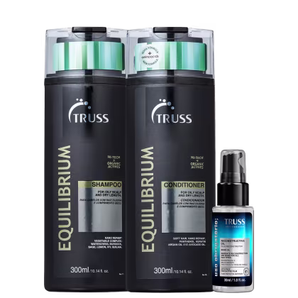 Kit TRUSS Equilibrium + Uso Obrigatório Oil Mini, 3 produtos.