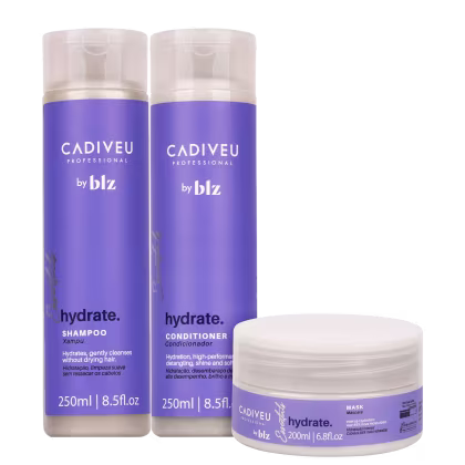 Kit Cadiveu Professional Essentials Hydrate by BLZ com shampoo 250ml, condicionador 250ml e máscara capilar 200ml