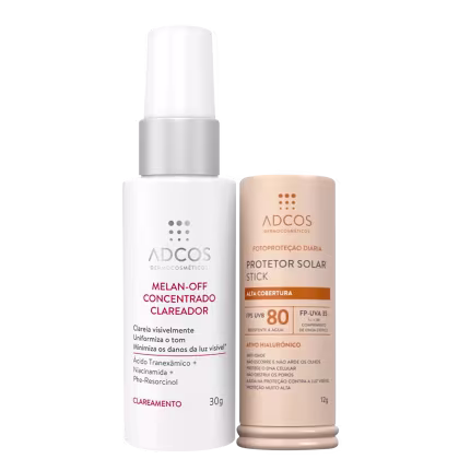 Imagem do produto Kit Adcos Melan-Off Concentrado + Fotoproteção Diária Stick FPS 80 Beige (2 Produtos)