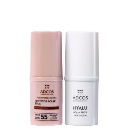 Imagem do produto Kit Adcos Hyalu Aqua Stick + Fotoproteção Diária Stick FPS 55 Ivory (2 Produtos)