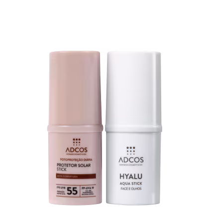 Imagem do produto Kit Adcos Hyalu Aqua Stick + Fotoproteção Diária Stick FPS 55 Peach (2 Produtos)