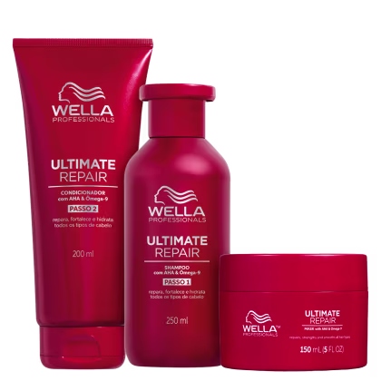 Kit Wella Professional Ultimate Repair Trio, 3 produtos.