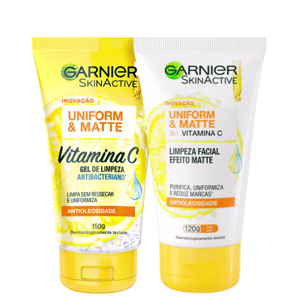 Imagem do produto Kit Garnier SkinActive Uniform & Matte Vitamina C Duo Limpeza (2 Produtos)