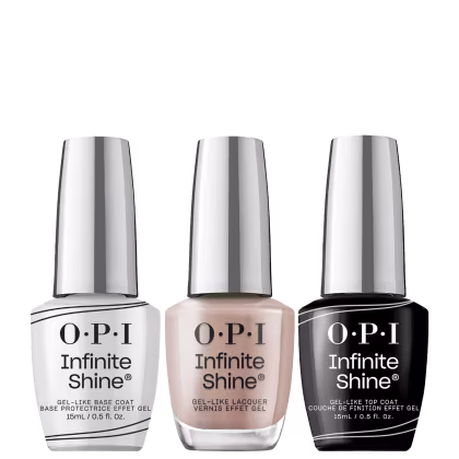 Kit OPI Infinite Shine Trio Cream, 3 produtos.