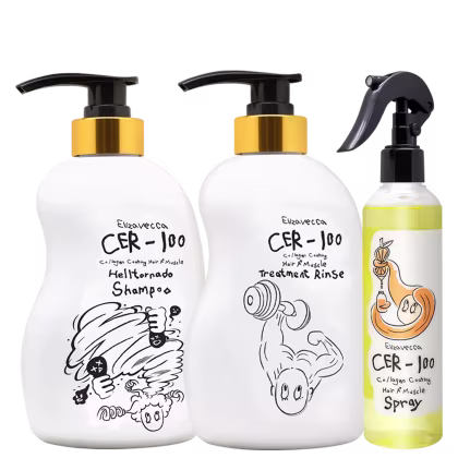 Kit Elizavecca CER-100 Triple Care, 3 produtos.