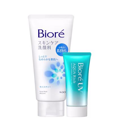 Kit Bioré Protetor Solar + Sabonete, 2 produtos.