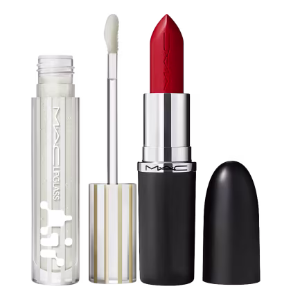 Kit M·A·C MACximal Satin Centre Of Attention + Lipglass Airshine Zephyr, 2 produtos.