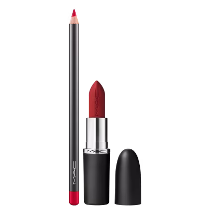 Kit M·A·C MACximal Overstatement + Lip Pencil Ruby Woo, 2 produtos.