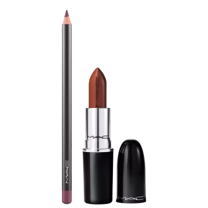 Kit M·A·C Lustreglass Can't Dull My Shine + Lip Pencil Plum, 2 produtos.