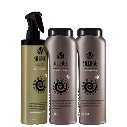 Kit Sillage Premium Curl-Revealing Cacheados Trio, 3 produtos.