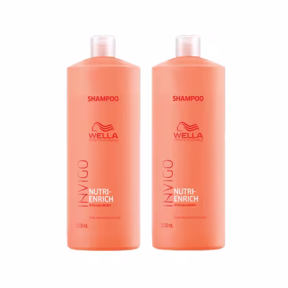 Kit Wella Professionals Invigo Nutri-Enrich Double Salon Shampoo, 2 unidades.