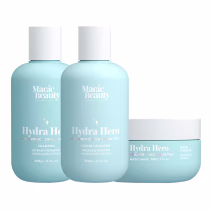 Imagem do produto KIT MAGIC BEAUTY HYDRA HERO -  SHAMPOO 250ML + CONDICIONADOR 250ML + MÁSCARA 200G
